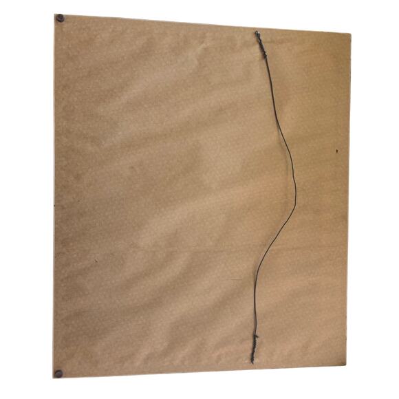 Framed Vintage Needlepoint Tabby Cat wBlue Ribbon Cottagecore Heart Design - Picture 2 of 5